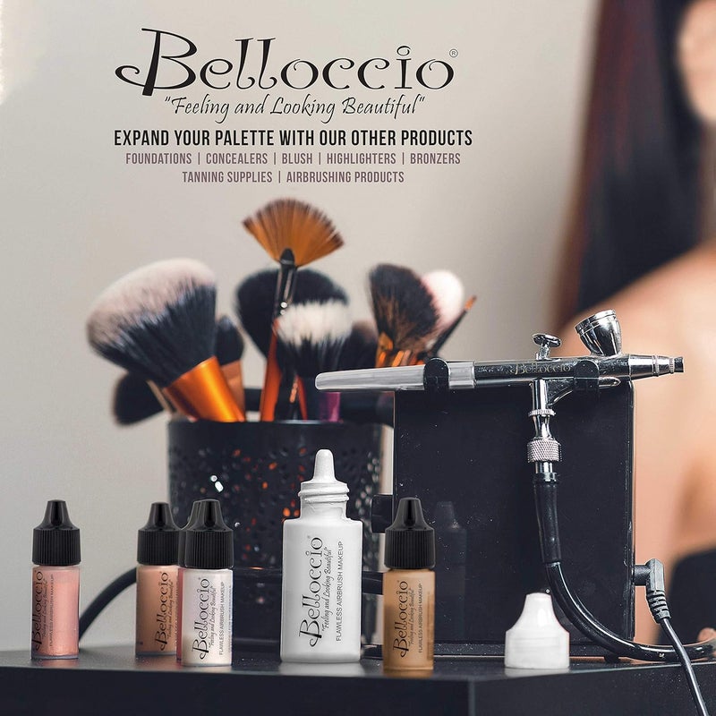 Belloccio Professional Airbrush Makeup Foundation - Golden Tan with Medium Yellow Undertones, 0.5oz - Image 5